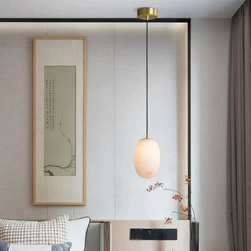 Modern Real Alabaster Pendant Lighting Beside Bed,  Dining Table Pendant  Kevinstudiolives Small  