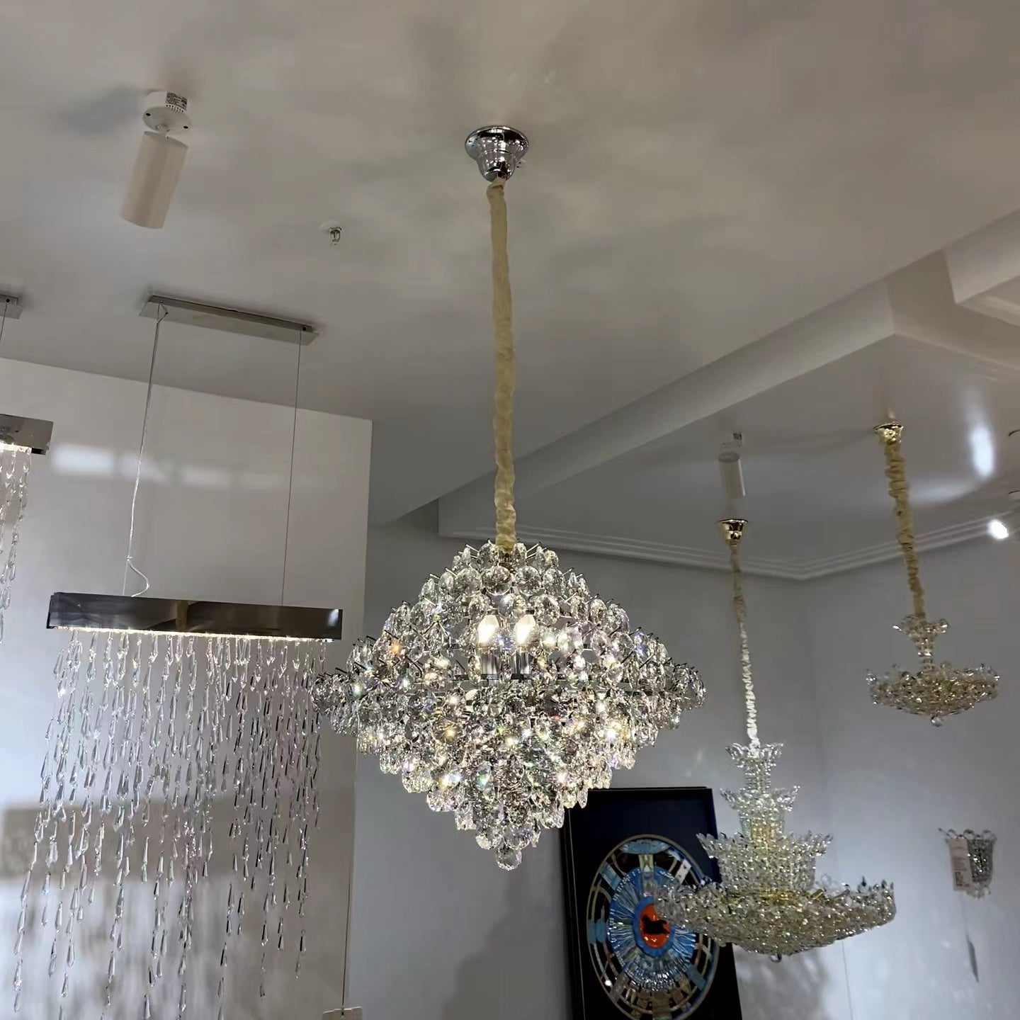 Aesthetic Luxury Conical Crystal Chandelier for Living/Dinning Room/Foyer/Hallway/Staircase Chandeliers, Dining Room Kevinstudiolives   