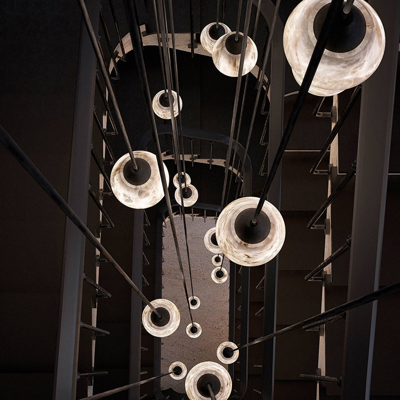 Kevin Tobey Alabaster Pendant Lighting, Interior Hanging Chandelier Pendant Light Kevinstudiolives   