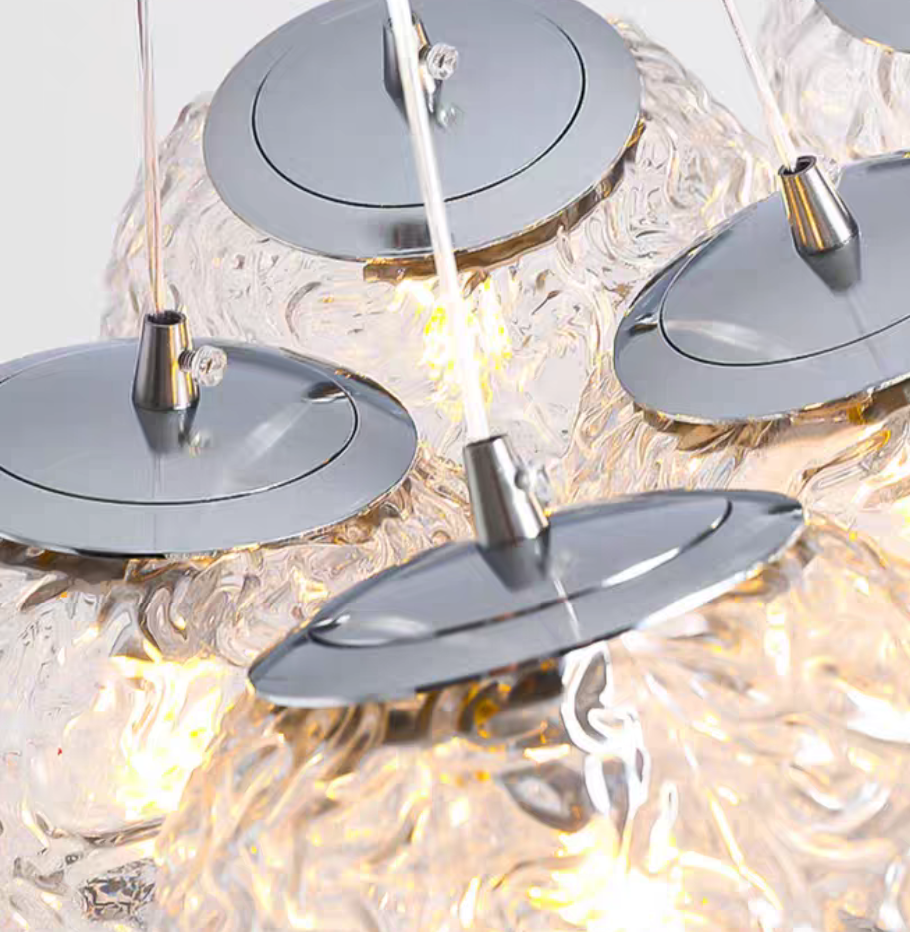 Affordable Nordic Art Water Pattern Glass Bubble Pendant Chandelier for Living/Dining Room/Bedroom Chandeliers Kevinstudiolives   