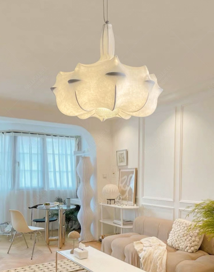 Alien Cloud - French Cream Silk Pendant Chandelier for Living Room/Bedroom Chandeliers Kevinstudiolives D43.3"*H33.5" Warm Light 