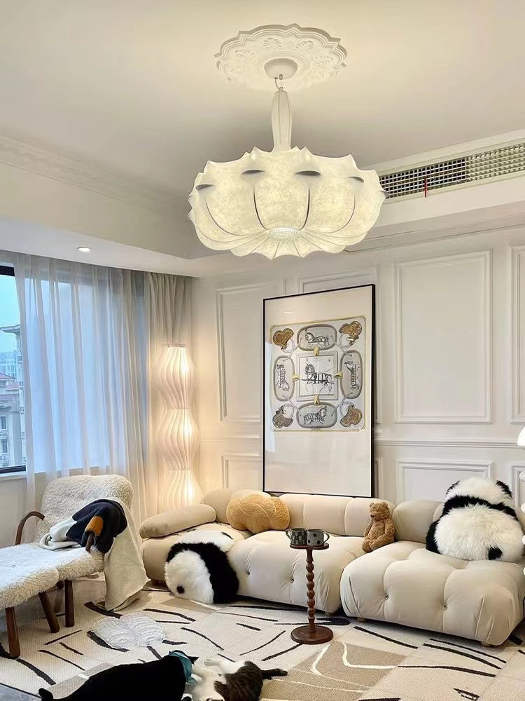 Alien Cloud - French Cream Silk Pendant Chandelier for Living Room/Bedroom Chandeliers Kevinstudiolives D31.5"*H24.4" White Light 
