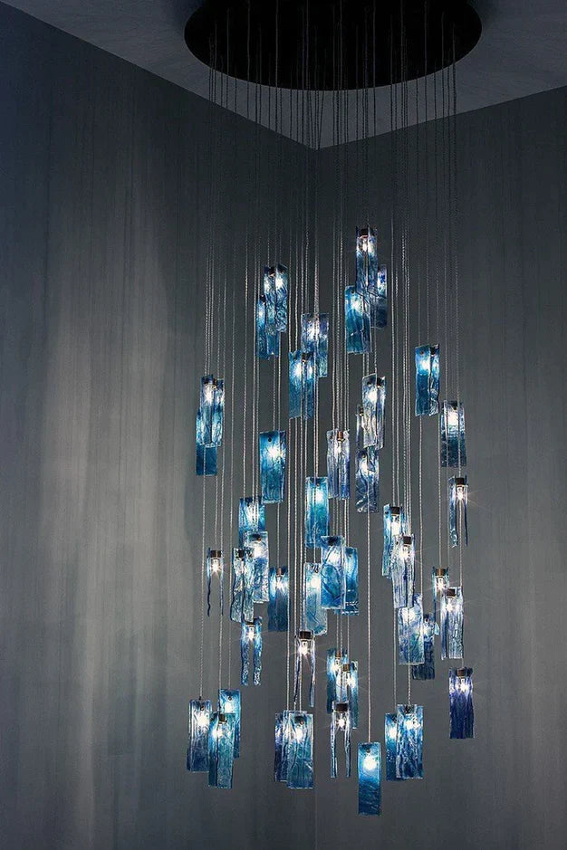 Art Design 1/25/60/84-Light Colorful Rectangle Cluster Glass Tile Pendant/Chandelier Chandeliers Kevinstudiolives   