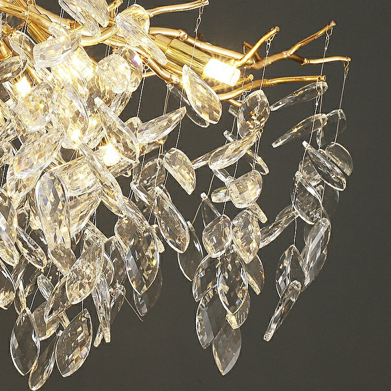 Affordable New French Style Branch Crystal Chandelier Crystal Leaves Ceiling Light Fixture Chandeliers Kevinstudiolives   
