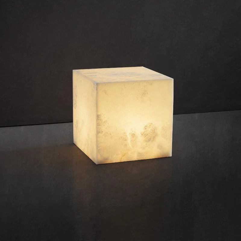 Janet Alabaster Cubic Table Lamp, Bedside Table Lamp Table Lamp Kevinstudiolives 7.9" W  