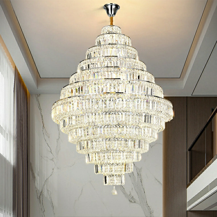 Chrome/ Silver/ Gold Extra Large Chandelier For Foyer Living Room Staircase Crystal Ceiling Lighting Fixture Chandeliers Kevinstudiolives   