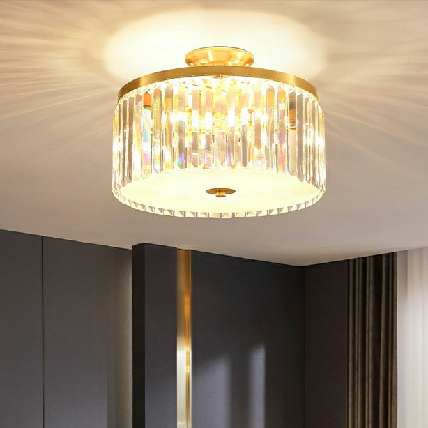 D16" LED Decorative Round Ceiling Lighting Fixture Mini Living/ Bedroom Gold Flush Mount Crystal Chandelier Chandeliers Kevinstudiolives   