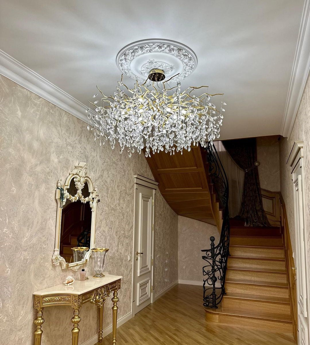 Affordable New French Style Branch Crystal Chandelier Crystal Leaves Ceiling Light Fixture Chandeliers Kevinstudiolives   