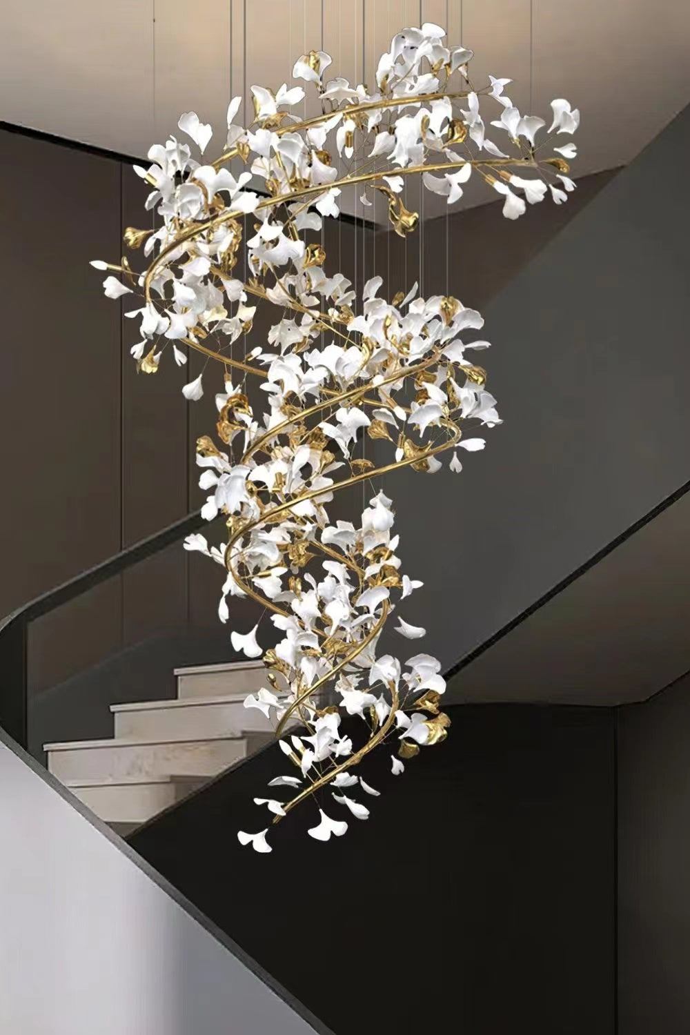 Art Design Ceramic Gingko Chandelier for Living Room/Staircse/Entryway/Foyer Chandeliers Kevinstudiolives   