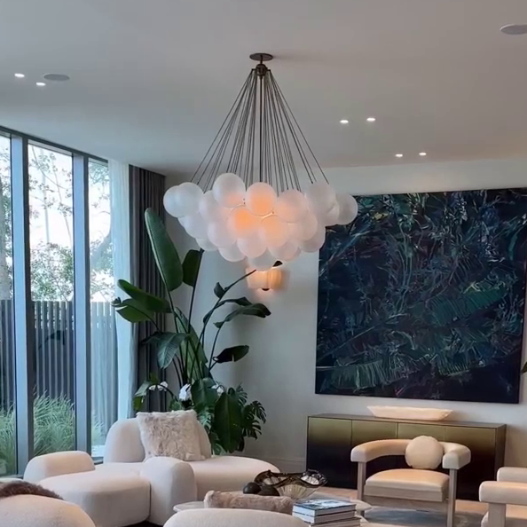 Modern Cloud Balloons Glass Chandelier for Living Room/Bedroom Chandeliers Kevinstudiolives   