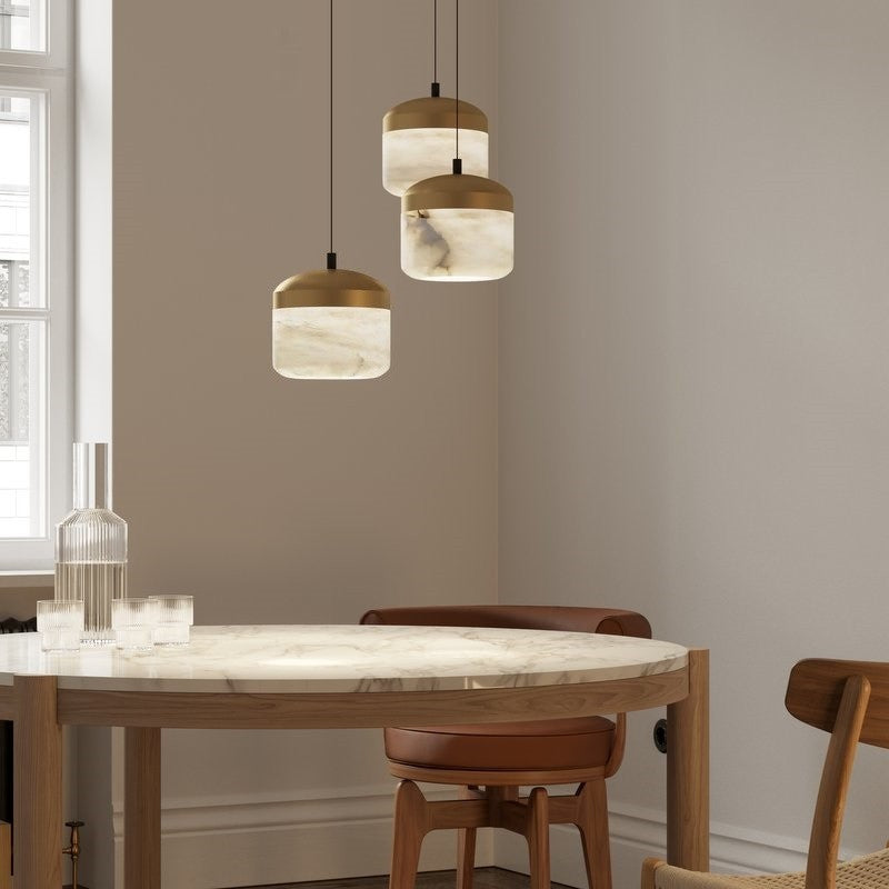 Ava Radiance - United Modern Alabaster Pendant Lamp For Staircase, Kitchen Pendant Light Chandelier Kevin Studio Inc   