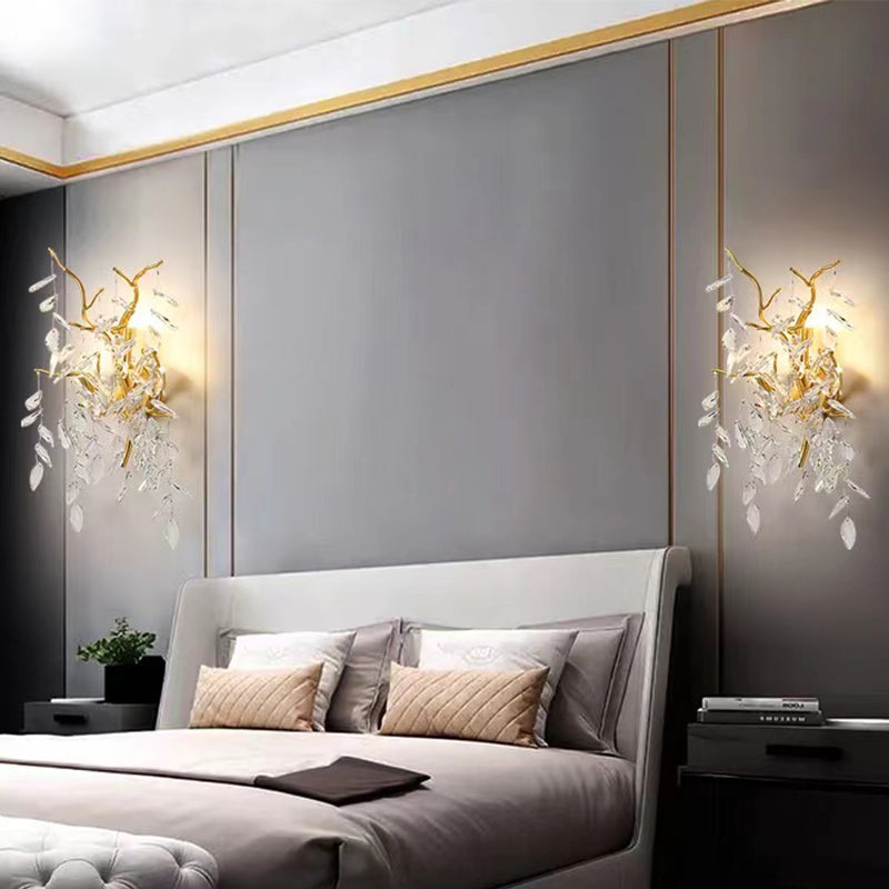 Aether Modern Stylish  Clear Crystal Wall Sconce For Bedroom, Living Room Wall Sconce Kevin Studio Inc   