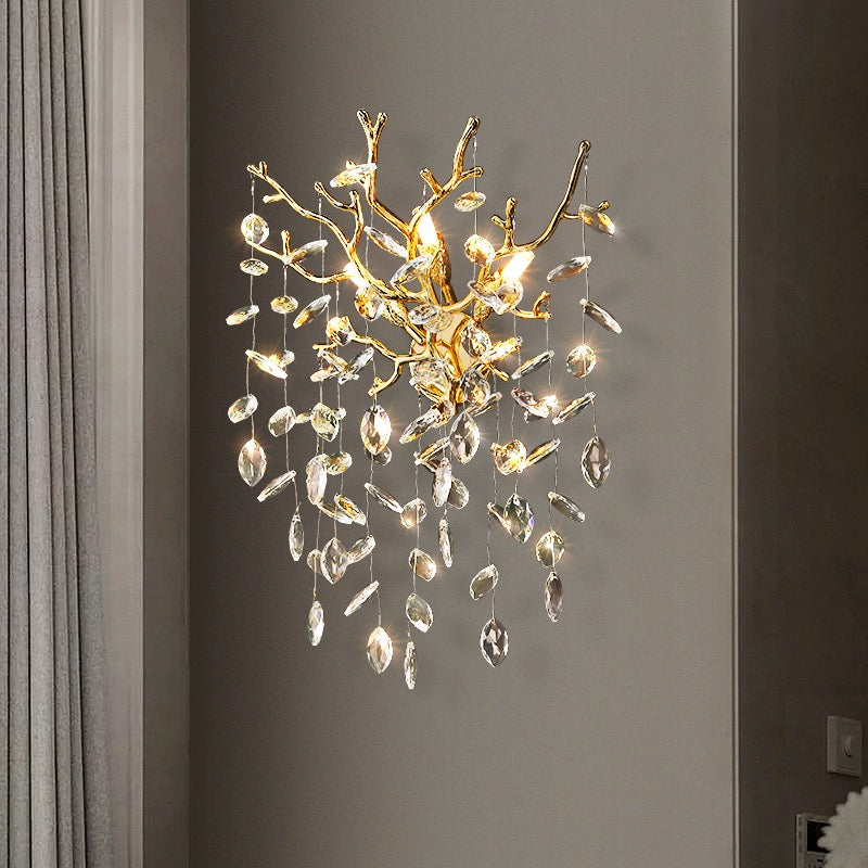 Helios Modern Stylish  Crystal Wall Sconce For Bedroom, Living Room Wall Sconce Kevin Studio Inc   