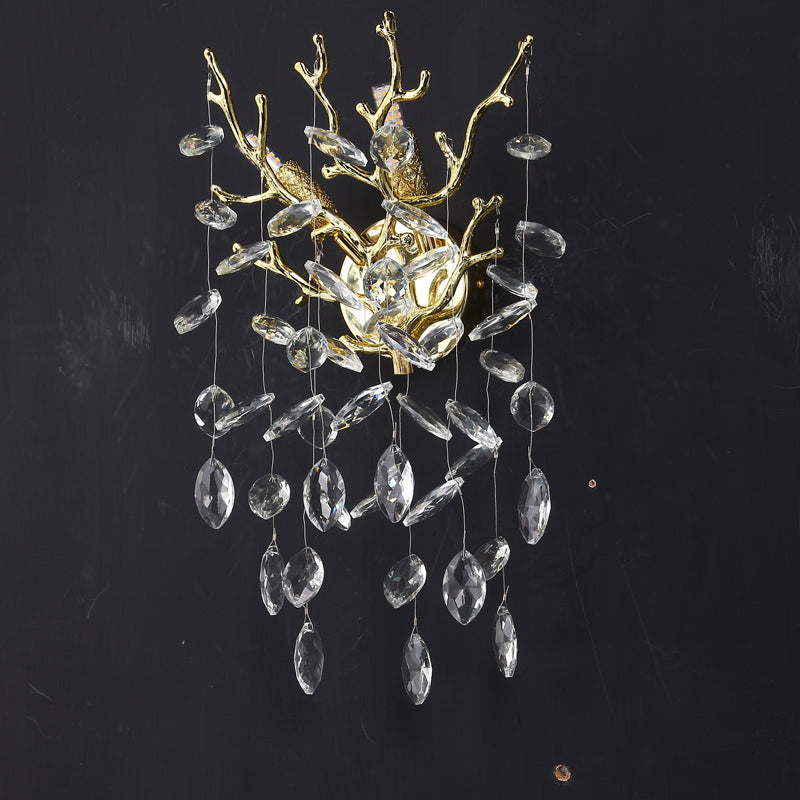 Helios Modern Stylish  Crystal Wall Sconce For Bedroom, Living Room Wall Sconce Kevin Studio Inc   