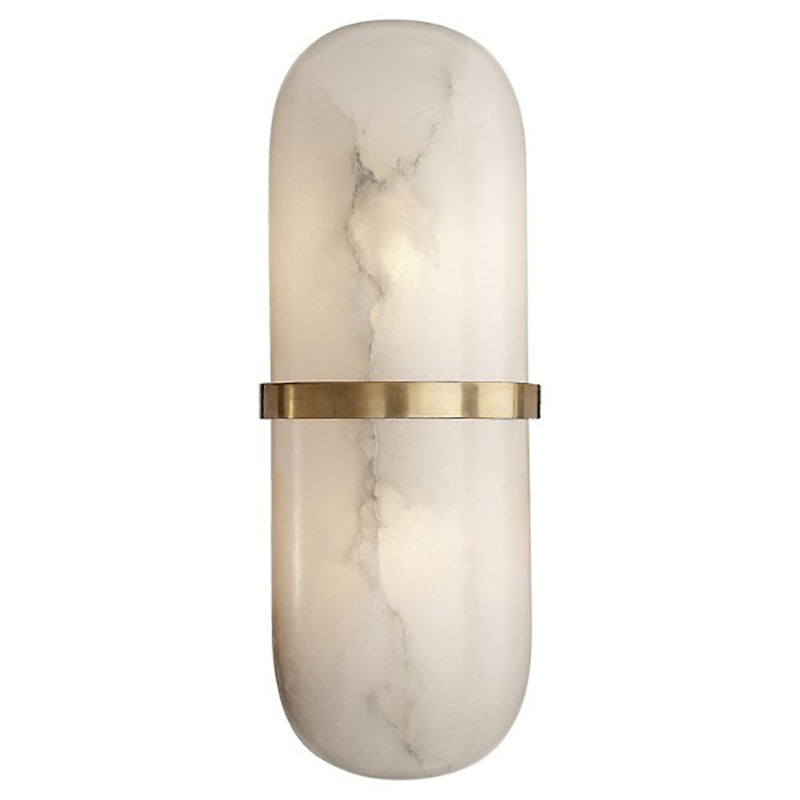 Cloma Modern Melange Alabaster Pill Form Wall Sconce Wall Light Fixtures Kevin Studio Inc Brass  