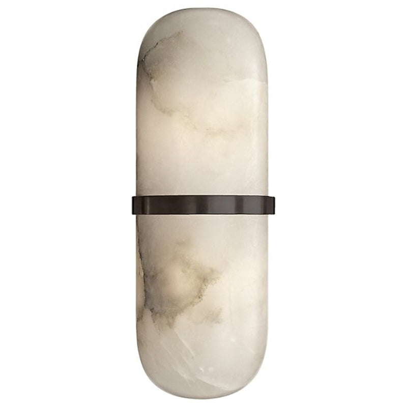 Cloma Modern Melange Alabaster Pill Form Wall Sconce Wall Light Fixtures Kevin Studio Inc Black  