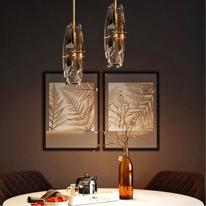 Whitney Modern Simple Faceted Crystal Pendant Lighting, Pendant Lamp Over Dining Table Pendant Light Kevin Studio Inc   