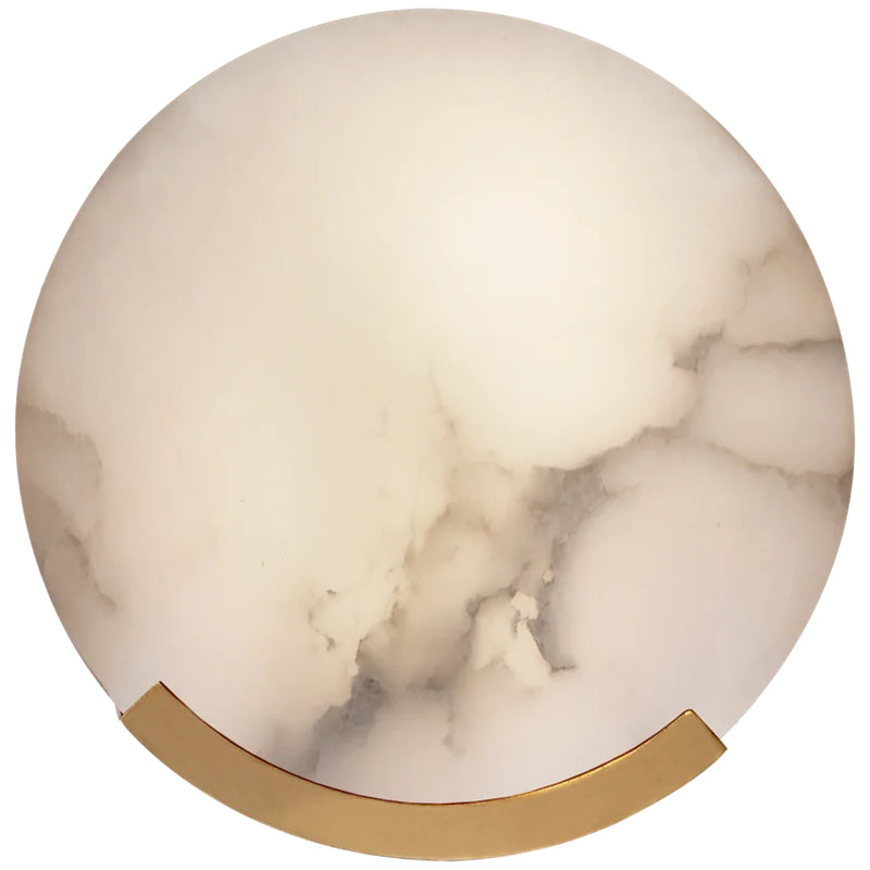 Biance Modern Melange Alabaster Round Wall Sconce For Bedroom Wall Light Fixtures Kevin Studio Inc Brass  