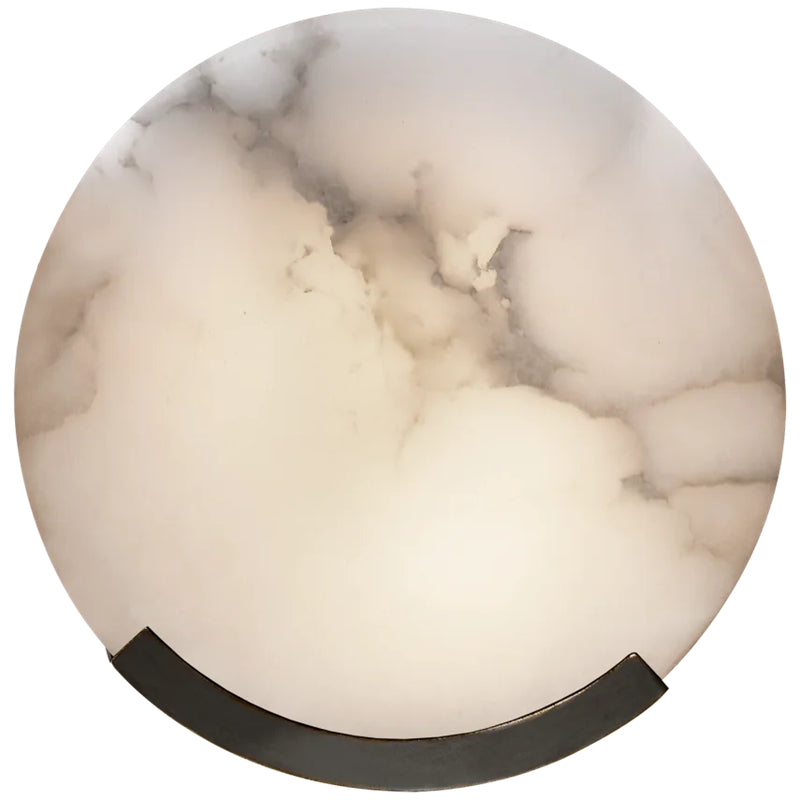 Biance Modern Melange Alabaster Round Wall Sconce For Bedroom Wall Light Fixtures Kevin Studio Inc Black  
