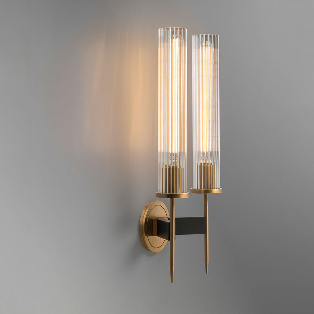 Janet Cylinder Modernist Brass Sconce Lights Double Wall Sconce Kevin Studio Inc   